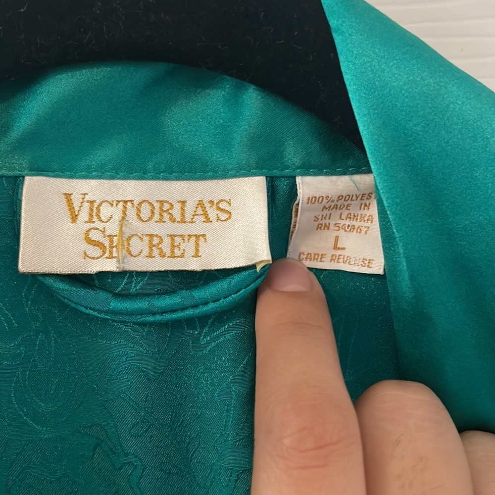 Victoria's Secret Teal Satin Robe - Picture 4 of 5